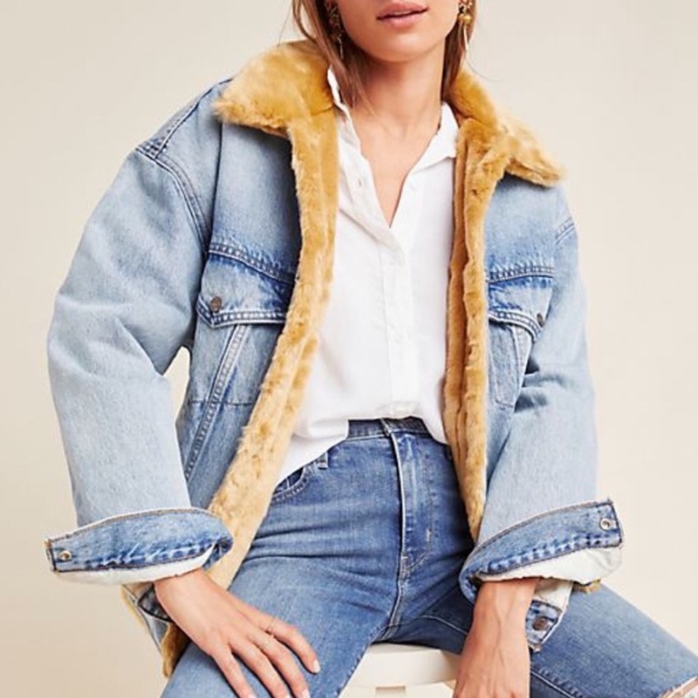 Levi’s Oversized Faux Fur Lined Denim Jacket - Picture 1 of 7